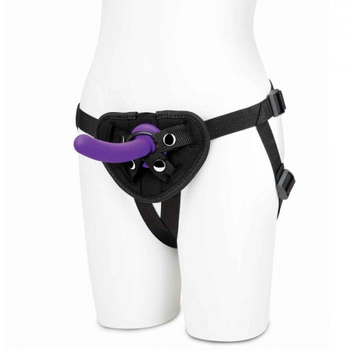 Фиолетовый поясной фаллоимитатор Strap on Harness & 5in Dildo Set - 12,25 см. фото 3