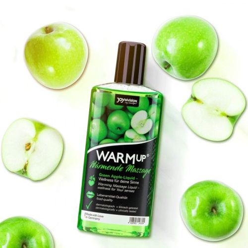 Массажное масло WARMup Green Apple с ароматом яблока - 150 мл. фото 2