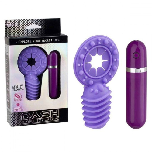 Фиолетовое эрекционное виброкольцо с 10 режимами вибрации Dash фото 2