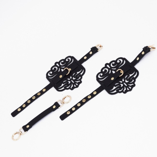 Черный фигурные оковы с золотистой фурнитурой фото 2 Черный фигурные оковы с золотистой фурнитурой фото 2