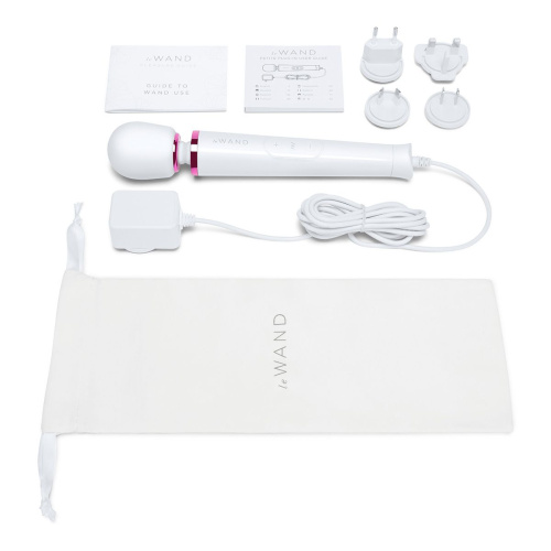 Белый проводной вибратор Le Wand Petite Vibrating Massager - 25 см. фото 6
