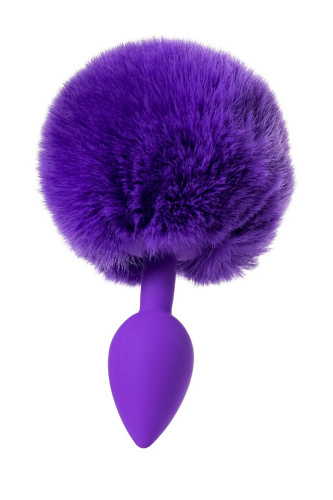 Фиолетовая анальная втулка Sweet bunny с фиолетовым пушистым хвостиком фото 2