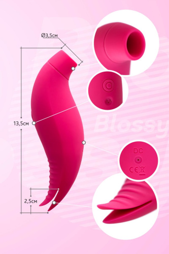 Ярко-розовый многофункциональный стимулятор клитора Blossy фото 10