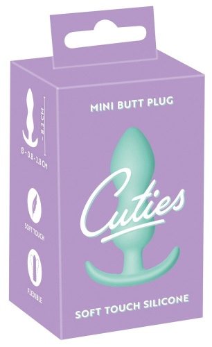 Аквамариновая анальная втулка Mini Butt Plug - 8,2 см. фото 2
