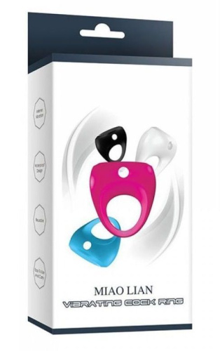 Голубое эрекционное виброкольцо Miao Lian фото 2