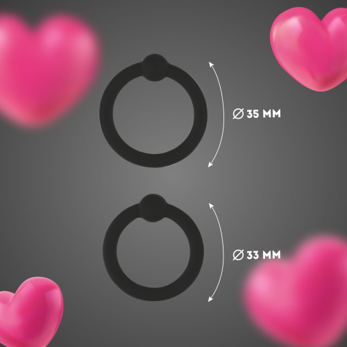 Набор из 4 черных силиконовых эрекционных колец фото 5