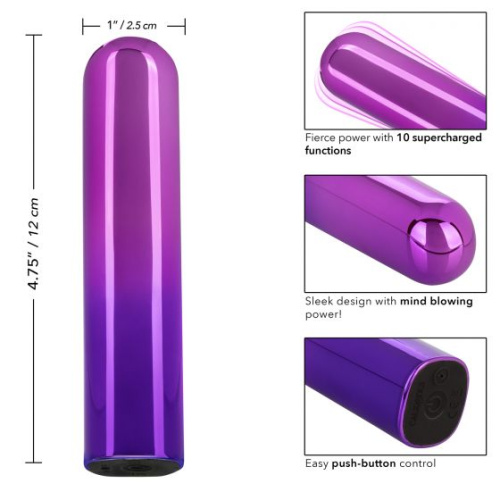 Фиолетовый гладкий мини-вибромассажер Glam Vibe - 9 см. фото 4