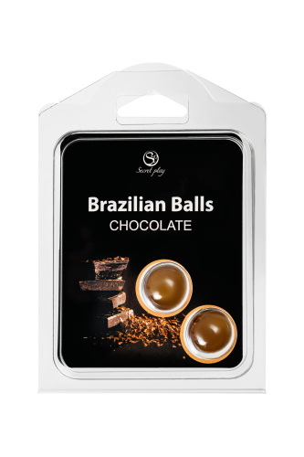 Набор из 2 шариков с массажным маслом Brazilian Balls с ароматом шоколада фото 2