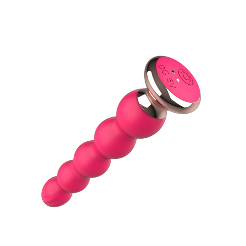 Розовый вибратор-ёлочка Mini Vibrator с пультом ДУ - 19 см. фото 3