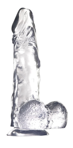 Прозрачный фаллоимитатор с мошонкой Dildo Luxy 8 - 21 см. фото 2 Прозрачный фаллоимитатор с мошонкой Dildo Luxy 8 - 21 см. фото 2