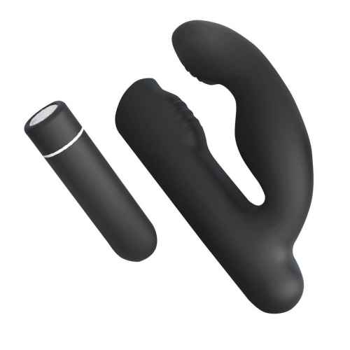 Черный вибромассажер Gladiator - 10,7 см. Черный вибромассажер Gladiator - 10,7 см.