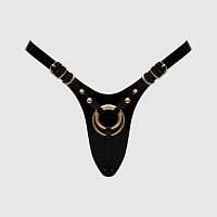 Черный пояс для фиксации насадок Strap-On-Me Leatherette Harness Fabulous