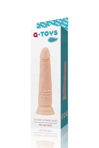 Телесный фаллоимитатор A-toys с присоской и шишечками фото 3
