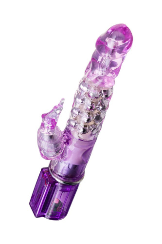 Фиолетовый хай-тек вибратор High-Tech fantasy с бусинами и отростком - 27,2 см. фото 6