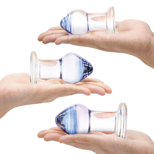 Набор из 3 стеклянных анальных пробок Pleasure Droplets Plug Set фото 4
