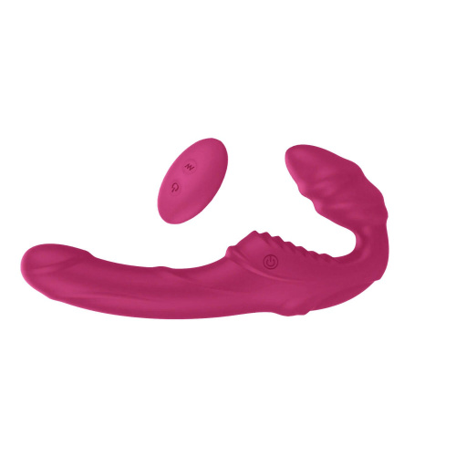 Бордовый безремневой вибрострапон с пультом ДУ Artemis - 22 см. фото 2