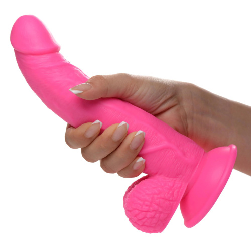 Розовый фаллоимитатор на присоске 7.5  Dildo with Balls - 21,5 см. фото 2