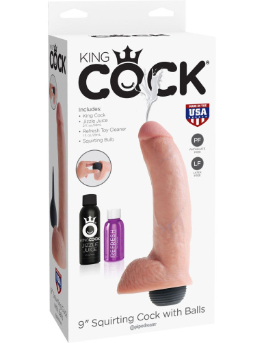 Телесный фаллоимитатор с эффектом семяизвержения Squirting Cock with Balls - 22,9 см. фото 7