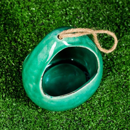 Зеленое подвесное кашпо «Корзинка» фото 3