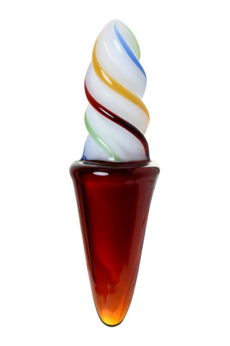 Коническая стеклянная анальная втулка Sexus Glass - 16 см. фото 3