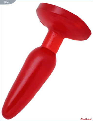 Красная гелевая анальная пробка - 16 см. фото 4