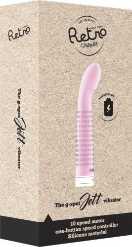 Розовый вибратор с загнутым кончиком Jet - 16,9 см. фото 2