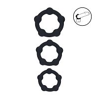 Набор из 3 эрекционных колец Beaded Silicone Cockring Set