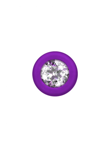 Фиолетовая анальная цепочка с кристаллом Chummy - 16 см. фото 4