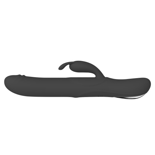 Черный вибратор-кролик Byron с движущимися шариками - 25 см. фото 4