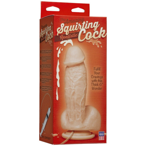 Фаллоимитатор с имитацией семяизвержения The Amazing Squirting Realistic Cock - 18,8 см. фото 2
