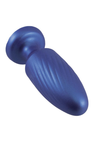 Синяя анальная пробка 4 Inch Silicone Anal Plug - 12 см. фото 3