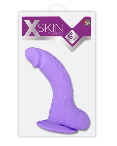 Фиолетовый фаллоимитатор на присоске XSKIN 6 TPR DONG PURPLE - 15 см. фото 2 Фиолетовый фаллоимитатор на присоске XSKIN 6 TPR DONG PURPLE - 15 см. фото 2