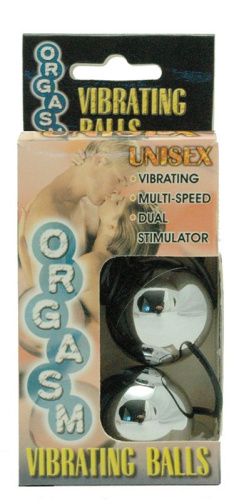 Серебристые вагинальные шарики с вибрацией ORGASM VIBRATING BALL фото 3