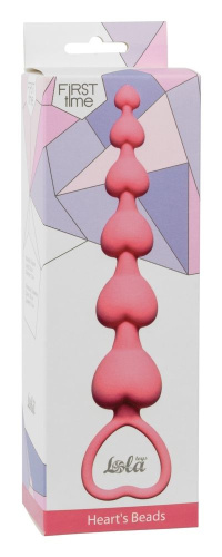 Розовая анальная цепочка Heart s Beads Pink - 18 см. фото 2