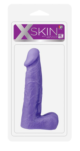 Фиолетовый фаллоимитатор XSKIN 6 PVC DONG с мошонкой - 15 см. фото 2 Фиолетовый фаллоимитатор XSKIN 6 PVC DONG с мошонкой - 15 см. фото 2