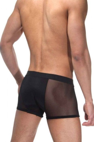 Черные мужские трусы-боксеры с прозрачными вставками по бокам фото 2 Черные мужские трусы-боксеры с прозрачными вставками по бокам фото 2