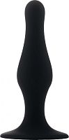Чёрная фигурная анальная пробка Butt Plug with Suction Cup Large