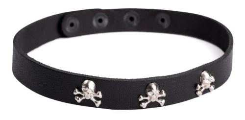 Кожаный чокер Веселый Роджер Кожаный чокер Веселый Роджер