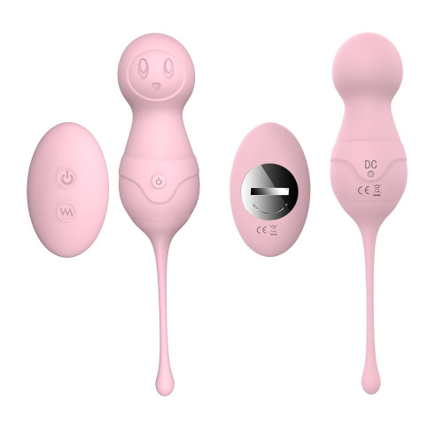 Нежно-розовые вагинальные шарики VAVA с пультом ДУ фото 5