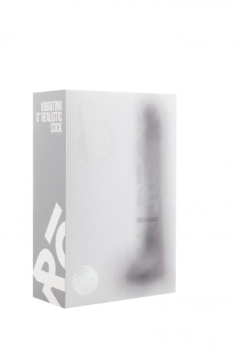 Прозрачный вибратор-реалистик Vibrating Realistic Cock 8  With Scrotum - 20 см. фото 2