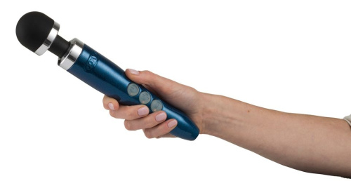 Синий беспроводной вибратор Doxy Die Cast 3R Rechargeable Wand - 28 см. фото 3