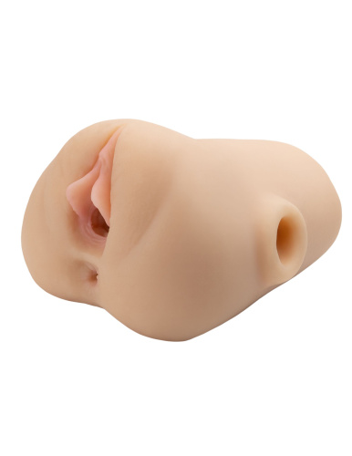 Телесный мастурбатор с вибрацией Double Pounder Vibrating Squeeze Stroker фото 2