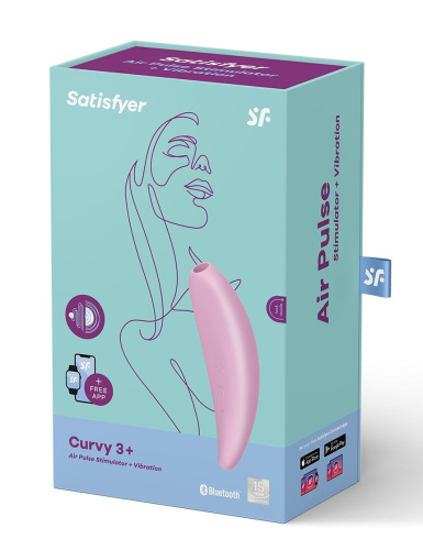 Розовый вакуум-волновой стимулятор Satisfyer Curvy 3+ фото 5