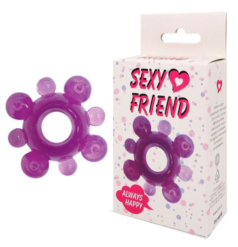 Фиолетовое эрекционное кольцо Sexy Friend фото 2