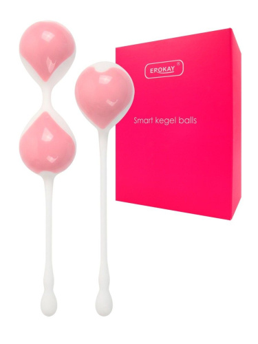Набор розово-белых вагинальных шариков: двойные и одинарный фото 2