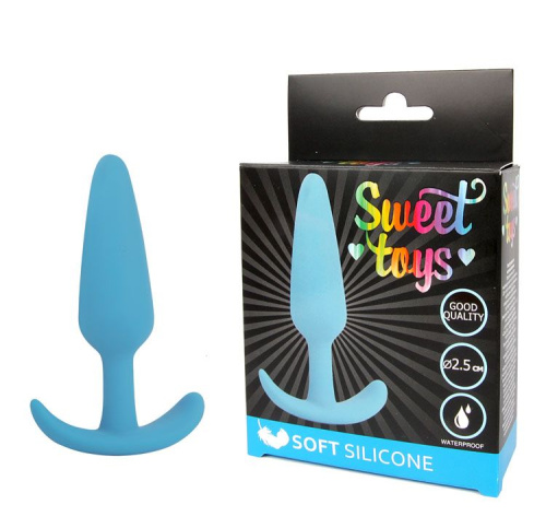 Голубая анальная втулка - 9,5 см. фото 2