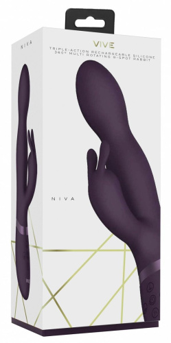 Фиолетовый вибромассажер-кролик Niva - 21,5 см. фото 4