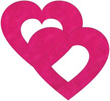 Розовые пестисы на грудь в форме сердечек