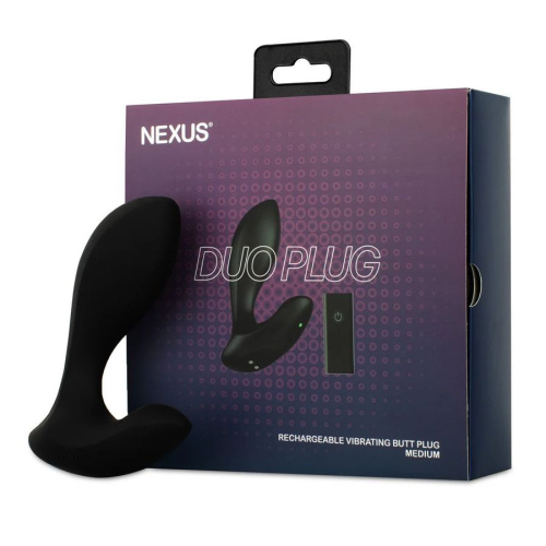 Черная анальная вибровтулка Nexus Duo Plug Medium фото 3