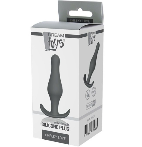 Серая анальная втулка Plug With T-handle - 10,3 см. фото 2